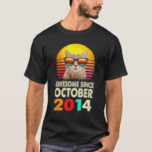 Toll seit Oktober 2014 8. Geburtstag Katze T-Shirt
