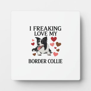 Toll verliebt in Border Collie Hund Herzen_1 Fotoplatte