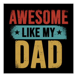 Toll wie mein Vater Lustiges Vatertags Retro-Gesch Poster