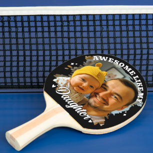 Toll wie meine Tochter Personalisiertes Dad-Foto Tischtennis Schläger