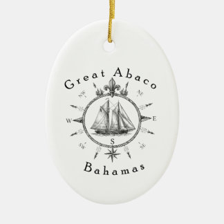 Tolle Abaco Bahamas-Nautik-Segelkompass Segel Keramik Ornament
