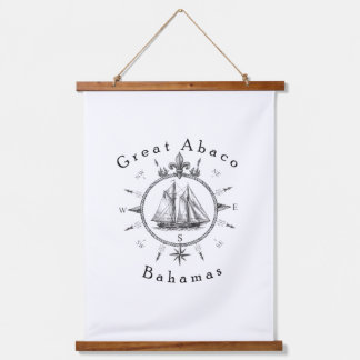 Tolle Abaco Bahamas-Nautik-Segelkompass Segel Wandteppich Mit Holzrahmen