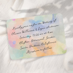 Tolle abstrakte Aquarell-Moderne Schrift Hochzeit Einladung