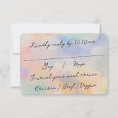 Tolle abstrakte Aquarell-Moderne-Script-Hochzeit RSVP Karte (Vorderseite)