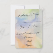 Tolle abstrakte Aquarell-Moderne-Script-Hochzeit RSVP Karte (Vorderseite)