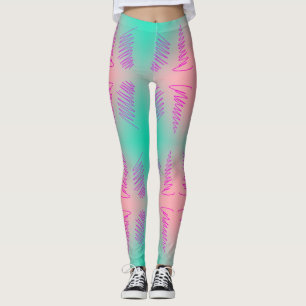 Tolle abstrakte Kunst Türkis Rosa Druck Leggings
