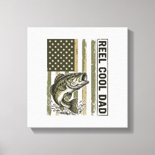 Tolle Angler-Vater-Bass-Angeln-Flagge Vektor-Desig Leinwanddruck