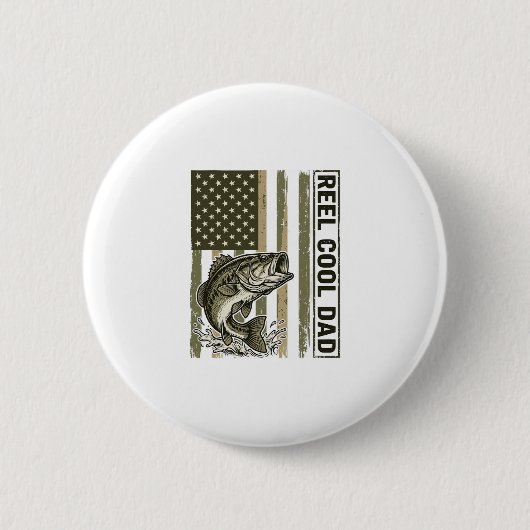Tolle Angler-Vater-Flagge Vektor-Design_1 Button (Vorderseite)