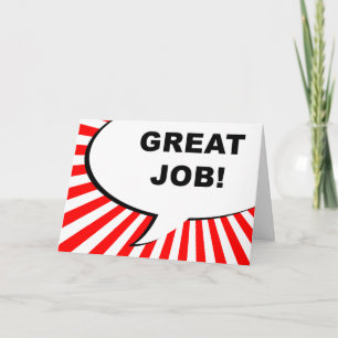 Tolle Arbeit Comic-Sprechblase Karte