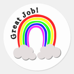 Tolle Arbeit! Regenbogendesign Runder Aufkleber