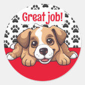 Tolle Arbeit! Welpenhund Runder Aufkleber (Vorderseite)