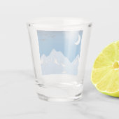 Tolle Bergkette Nachthimmel Schnapsglas (Rückseite)