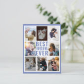 Tolle blaue „Beste Mama ever“ 8-Foto-Collage (Stehend Vorderseite)