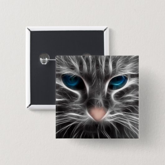 Tolle Blaue Katzenaugen Button (Vorne & Hinten)
