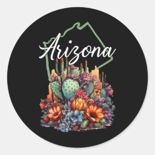 Tolle blühende Arizona-Blumen Kaktus Outdoor-Wande Runder Aufkleber