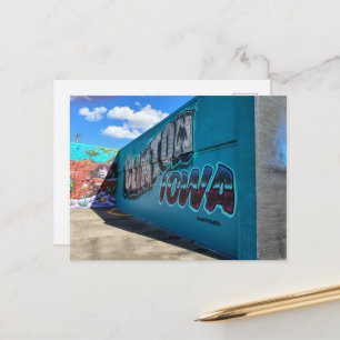 Tolle Clinton, Iowa-Mauerbild wie Graffiti  Postkarte