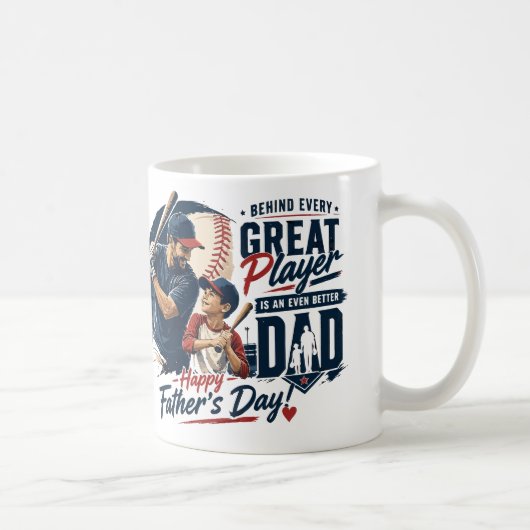 Tolle Dad Baseball trendy individuelles Design Kaffeetasse (Rechts)