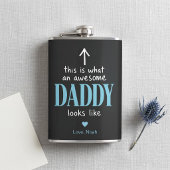 Tolle Daddy-Typografie Schwarze und blaue Flasche Flachmann