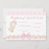 Tolle Gans Adoption Certificate Pink Gingham Einladung (Vorderseite)