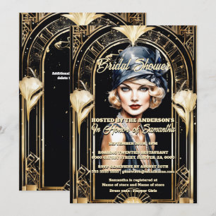 Tolle Gatsby 1920er Flapper-Girl blonde chic Einladung