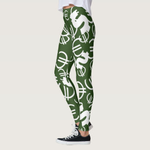 Tolle Geld Euro Dollar Muster Leggings
