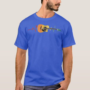 Tolle Gitarre Vintage Herzschlag Musiker Musik T-Shirt