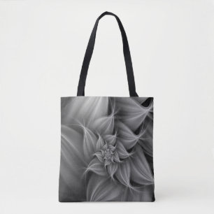 Tolle graue Blumenfraktal  Tasche