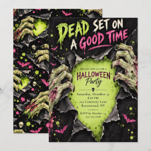 Tolle Halloween-Party mit 'Dead Set on a Good Time Einladung
