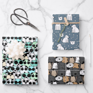 Tolle Hundeparade Geschenkpapier Set