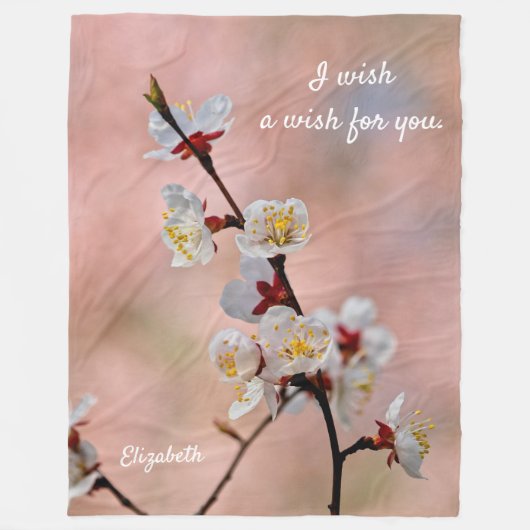 Tolle japanische Apricot-Blume Fleecedecke (Vorderseite)