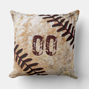 Tolle Jersey-Nummer oder Monogramm-Baseball-Kissen Kissen