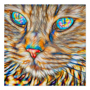Tolle Katzen-Kunst 20" x 20", Plakat-Papier Poster