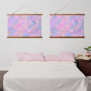 Tolle Kombination aus Pastellfarben Wandteppich Mit Holzrahmen