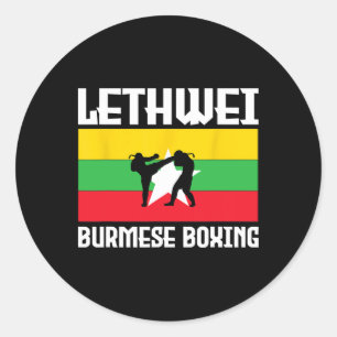 Tolle Lethwei Burmesische Box-Ausrüstung Kick Mma  Runder Aufkleber