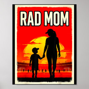 Tolle Mama Mutter und Sohn Fußball-Mama Sonnenunte Poster