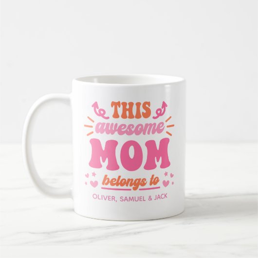 Tolle Mama Pink Orange Kaffeetasse (Links)