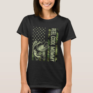 Tolle Mama-Tarnung Amerikanische Flagge Angeln T-Shirt