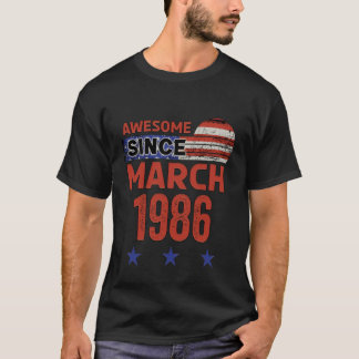 Tolle März 1986 Vintage USA Flagge Klassischer Mär T-Shirt
