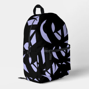 Tolle moderne Kunst Schwarz und Lavendel Bedruckter Rucksack