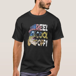 Tolle Mohnblume USA-Flagge Angeln zum Vatertag T-Shirt