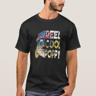 Tolle Mohnblume USA-Flagge-Angeln zum Vatertag T-Shirt