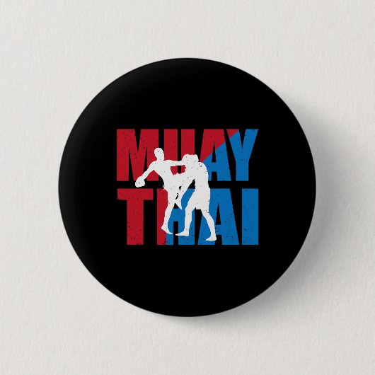 Tolle Muay-Thai-Kämpfer-Design Kickboxer MMA Tra Button (Vorderseite)