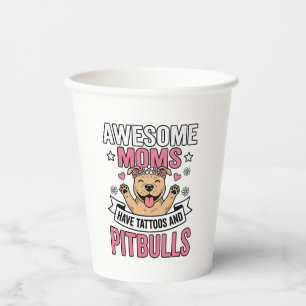 Tolle Mütter haben Tätowierungen und Pitbulls Vint Pappbecher