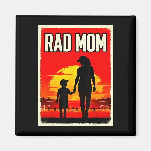 Tolle Mutter Mutter und Sohn Fußballmutter Sonnenu Magnet (Vorne)