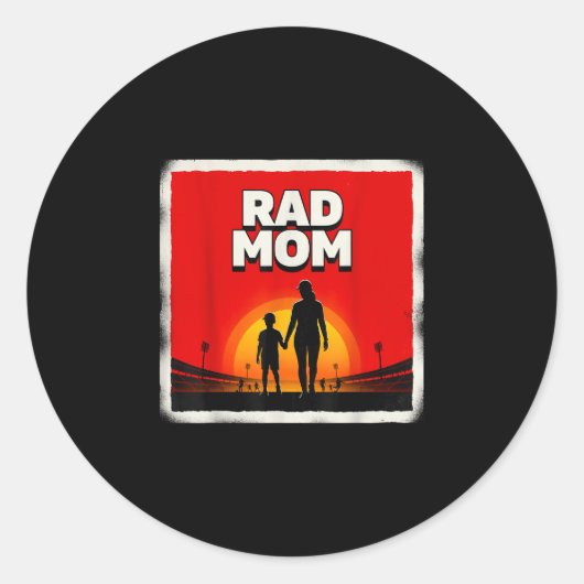 Tolle Mutter Mutter und Sohn Fußballmutter Sonnenu Runder Aufkleber (Vorderseite)