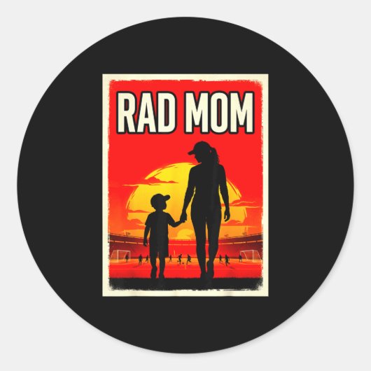 Tolle Mutter Mutter und Sohn Fußballmutter Sonnenu Runder Aufkleber (Vorderseite)