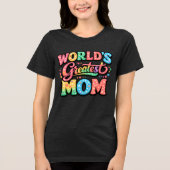 Tolle Mutter Retro-Blumen-Typografie Tri-Blend Shirt (Vorderseite)