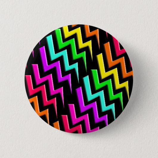 Tolle Neon-Blitzmuster Button (Vorderseite)