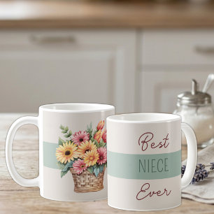 Tolle Nichte jemals Gerbera-Blumen grün Kaffeetasse