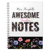 Tolle Notizen Wilde Blume Custom Notizblock (Vorderseite)